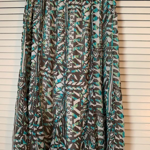 Patterned Gray and Teal Women's Skirt - Picture 1 of 4
